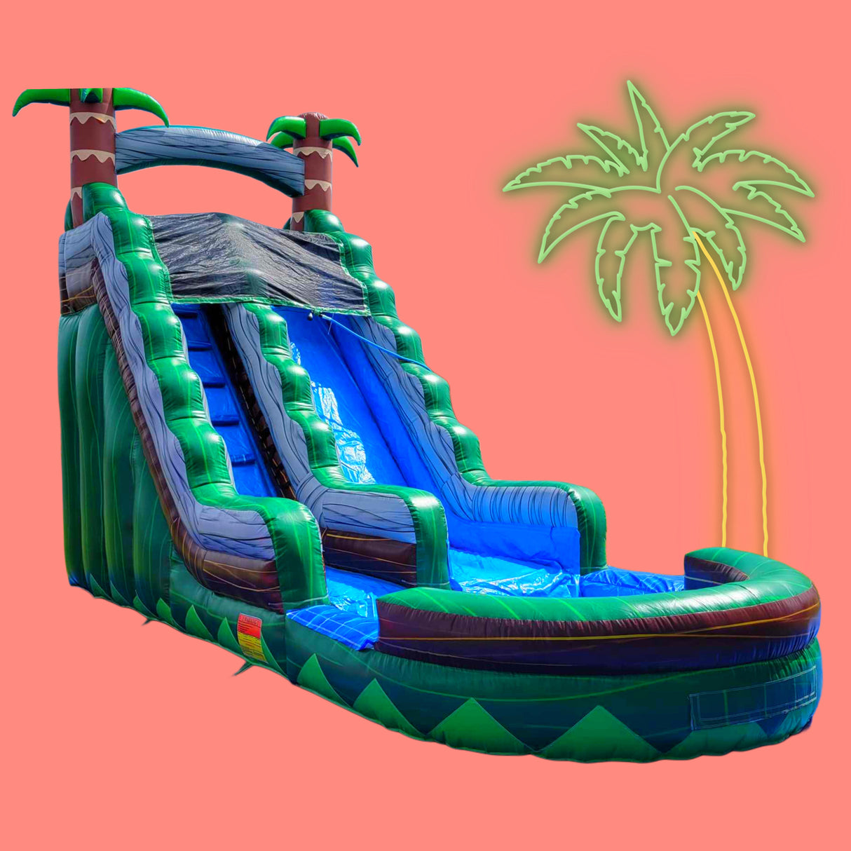18FT Tropical Water Slide - Green